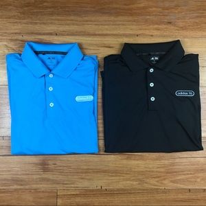 Adidas Golf Black Blue Collared Shirts Sz M bundle